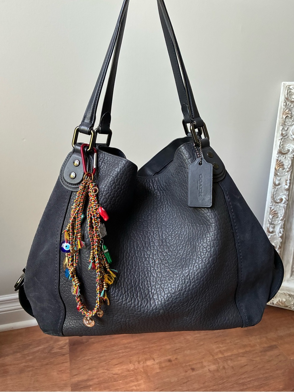 Coach Edie 42 Leather Suede Shoulder Bag, 20334
